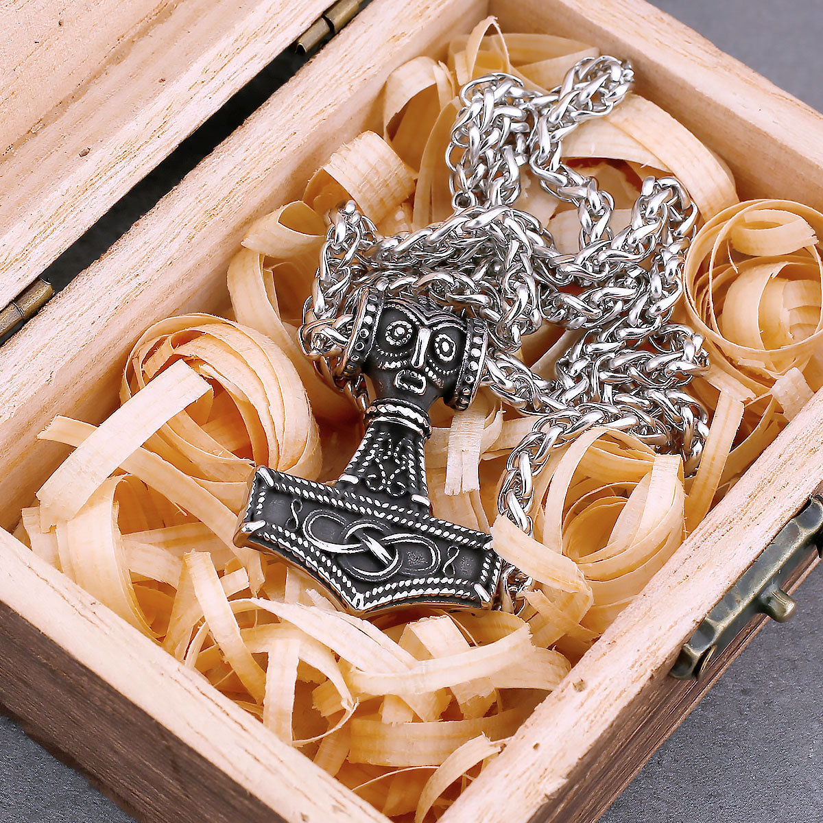 Vintage Nordic Celtic Anchor Necklace Men's Fashion Rune Amulet Stainless Steel Pendant