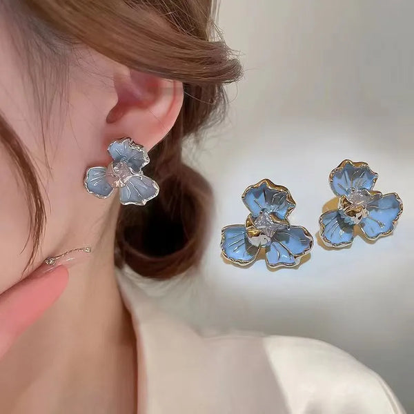 Fashion Fresh Blue Flower Earrings