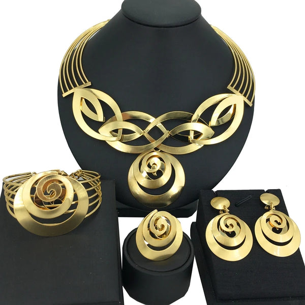 Brazilian 24K Gold Plated Jewelry Sets High Quality Handmade Jewelry for Women