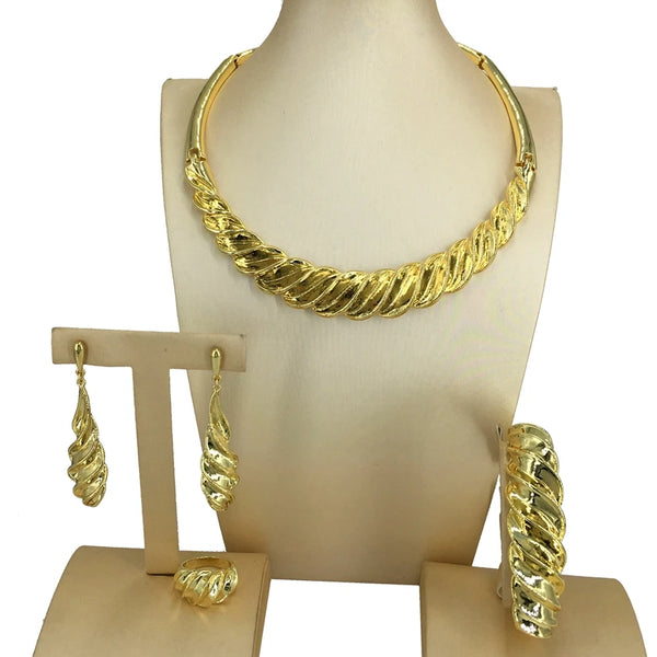 Dubai Gold Plated Jewelry Classic Fine Jewelry Sets for Women