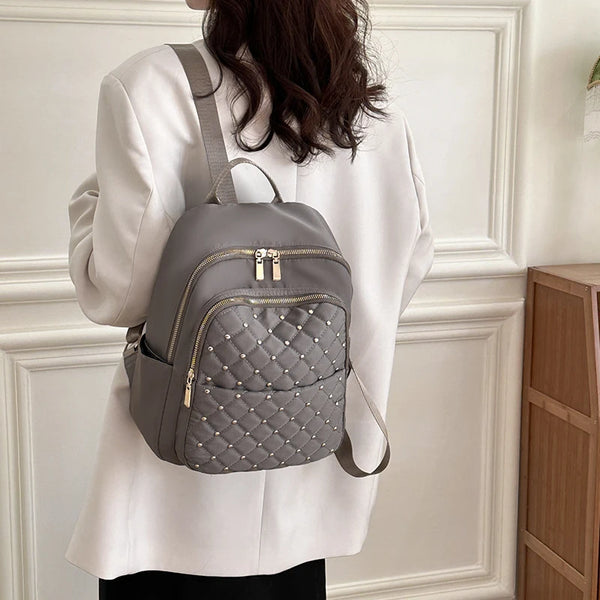 Solid Color Women High Quality Waterproof Oxford Cloth Backpack