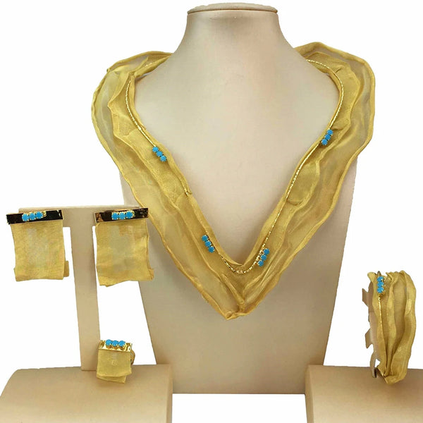 Newest Brazilian Jewelry Sets High Quality Collar Shape Necklace  for Women