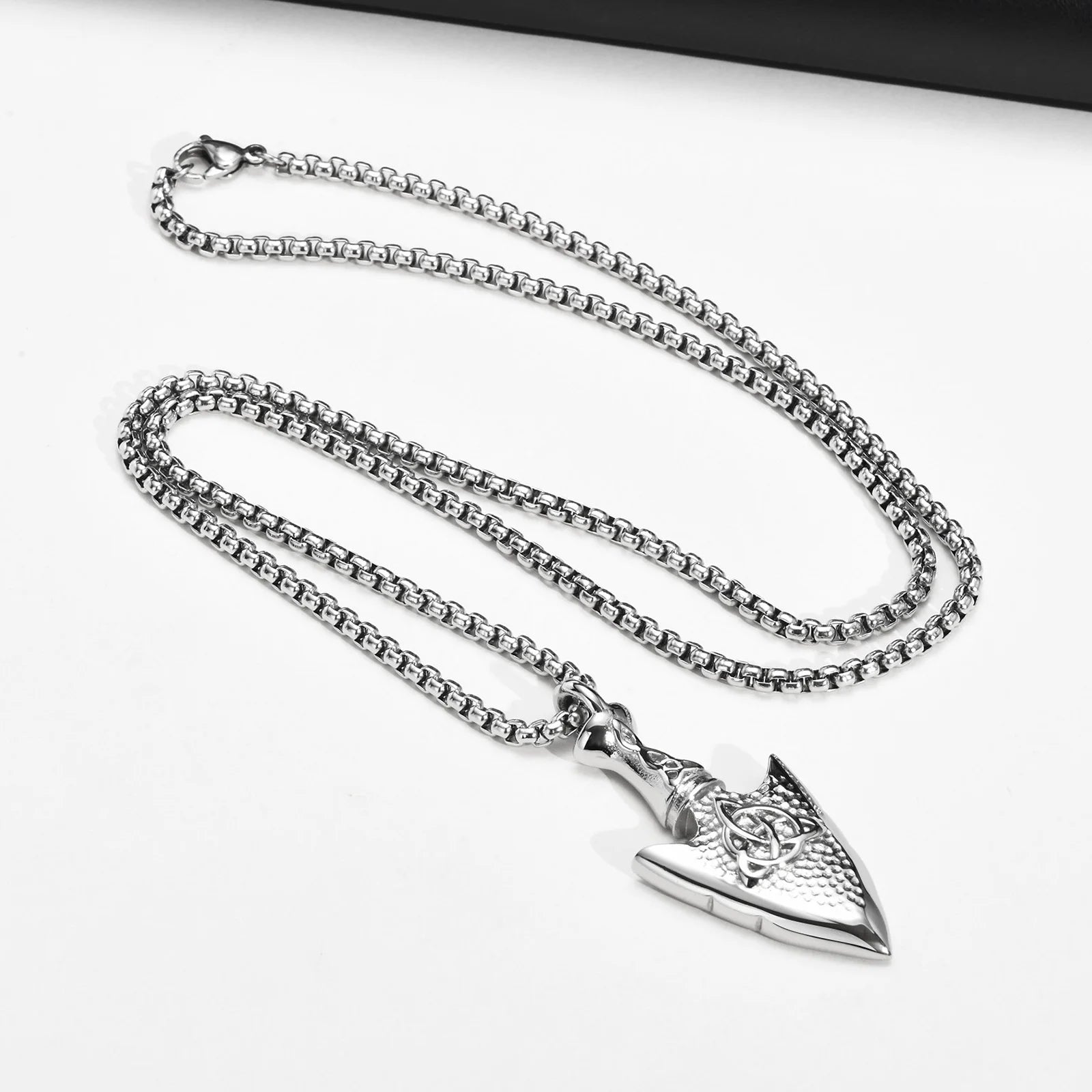 Rock Punk Hammered Arrow Head Necklaces for Men Gifts