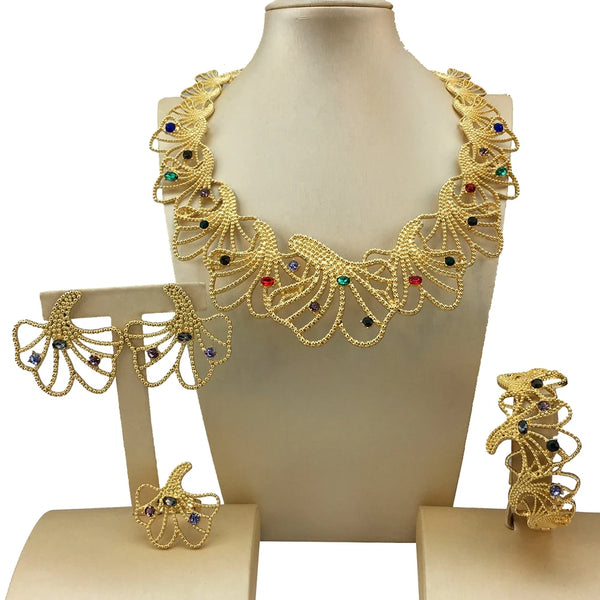 Newest  Italian Jewelry Sets Bridal Necklace  Wedding Engagement and Gift