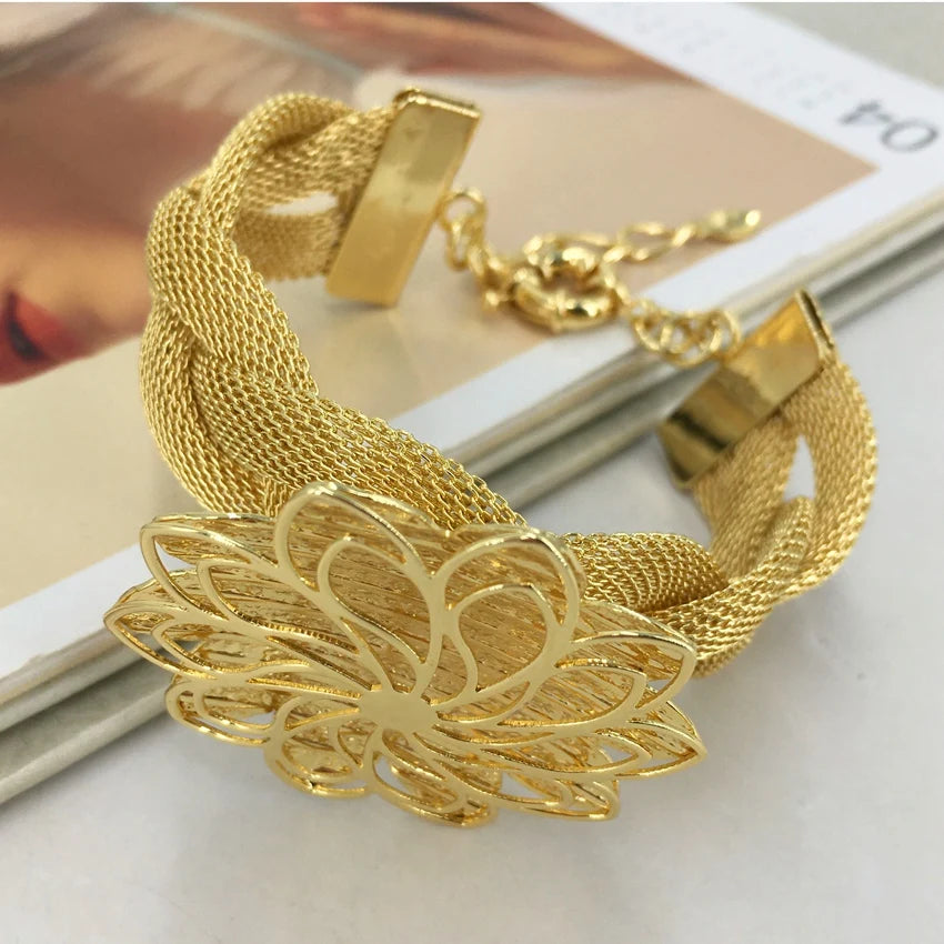 High Quality Dubai Goldplated Jewelry for Women Brazilian 24K Gold Plated Jewelry Sets