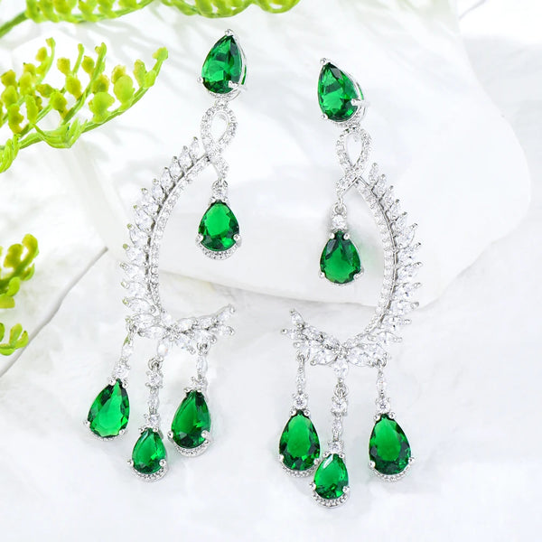 Luxury Popular Waterdrop Full Mirco Paved Cubic Zircon Naija Wedding Earring