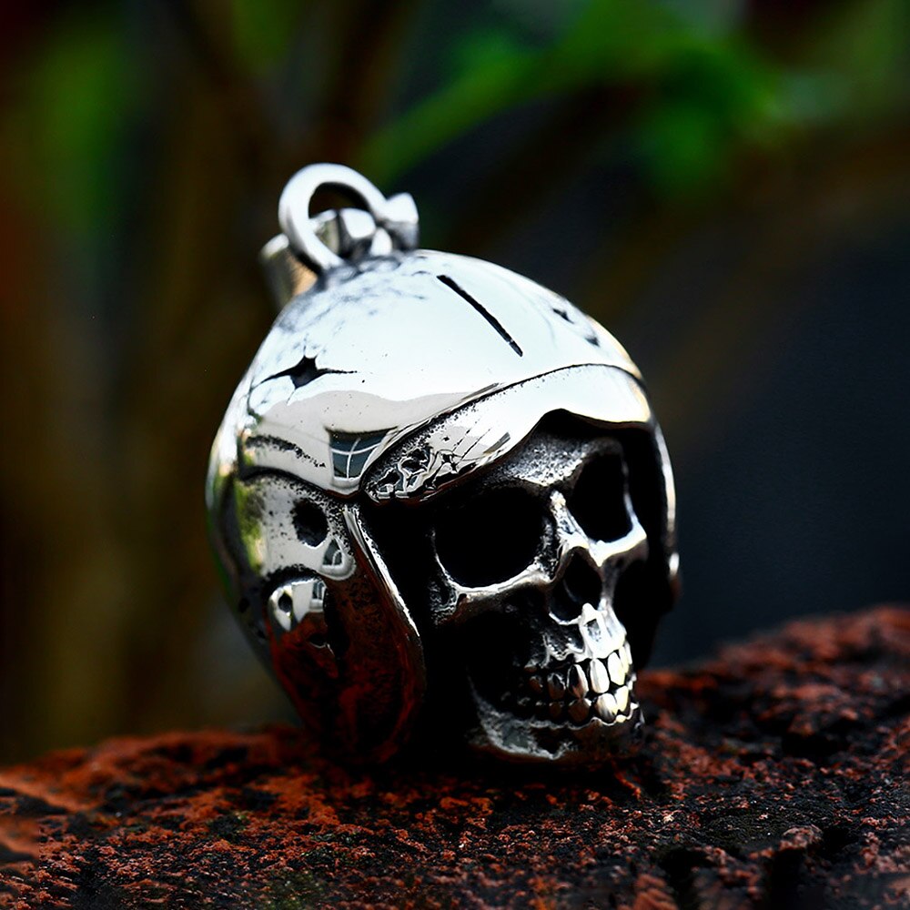 New Design Vintage Skull Roman Helmet Mask Knight Warrior Pendant Necklaces