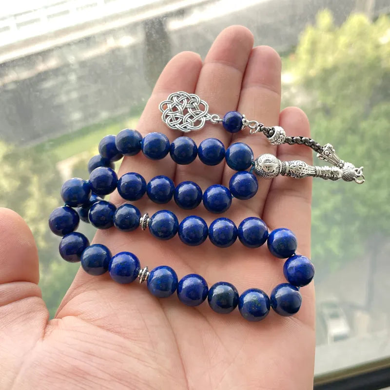 Tasbih men gemstone Lapis lazuli islamic Rosary Muslim Paryer beads arabic misbaha bracelets Eid gift