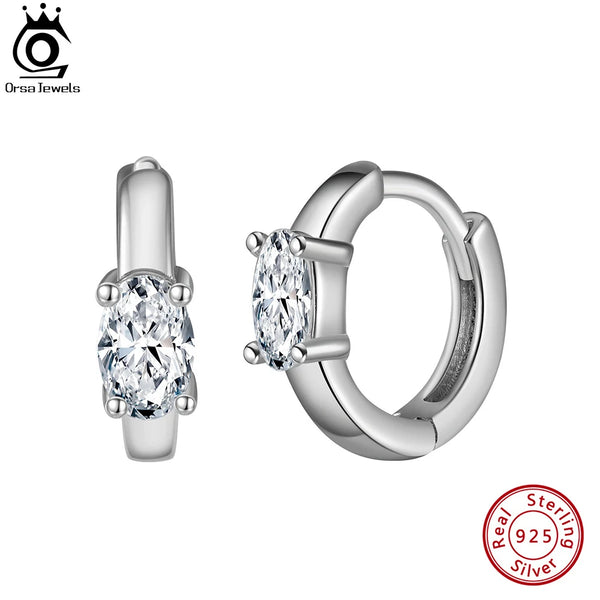 925 Sterling Silver Clear 8A Premium Cubic Zircon Earrings for Women