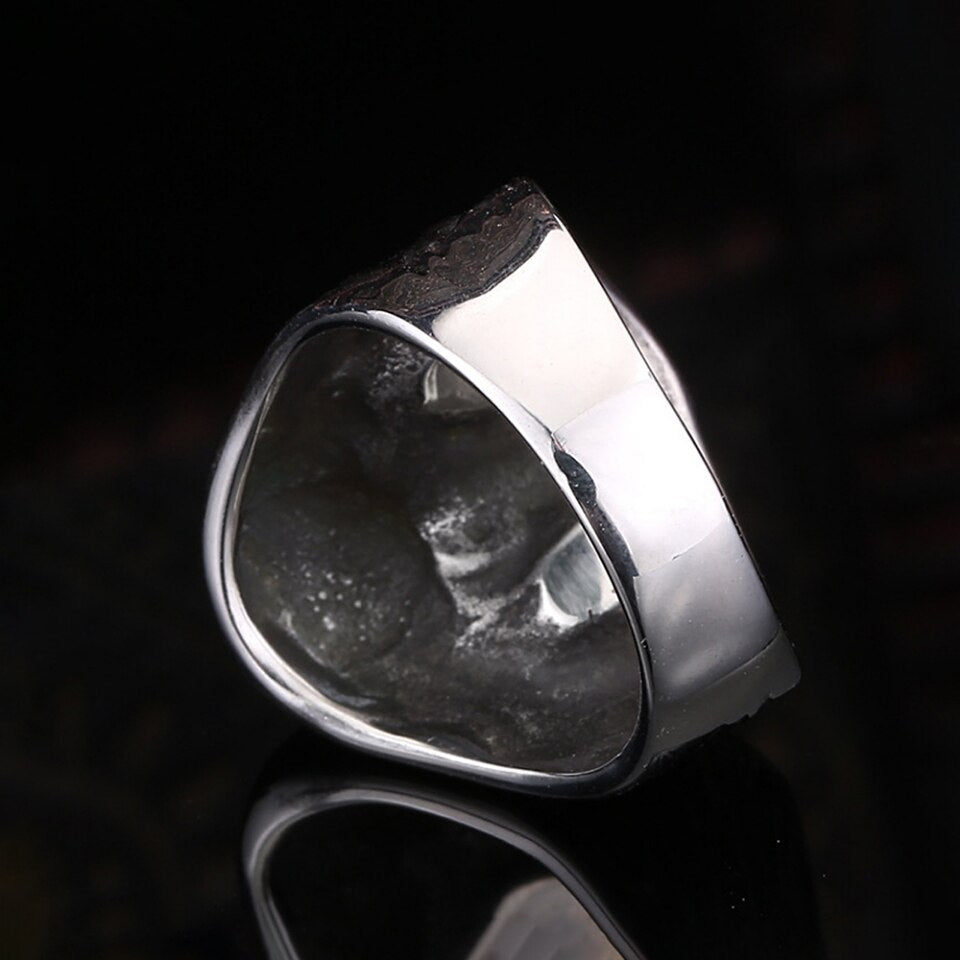 Gothic Vintage Stainless Steel Death Skull Ring For Men