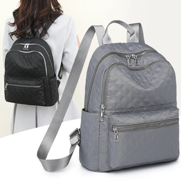 Women Backpack Large Capacity Casual Travel Bagpack Simple Solid Color Shoulder Bag