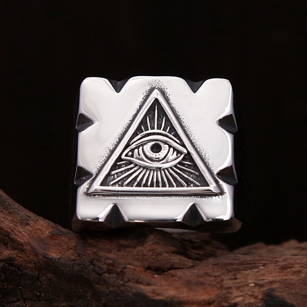 High Quality Stainless Steel Masonic Eye of Horus Rings