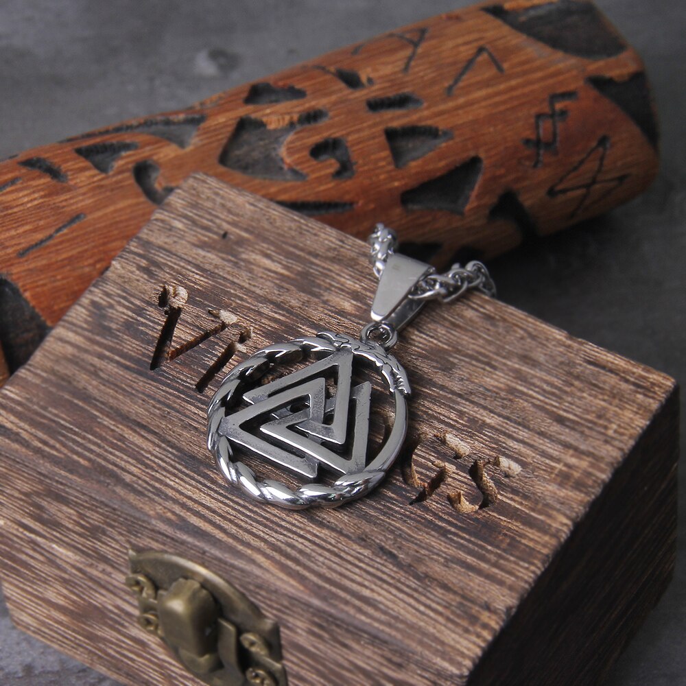 Stainless Steel Viking Necklace - Small Size Ouroboros Pendant