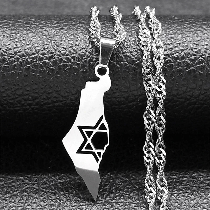 Jewish Hexagram Israel Amulet Necklace for Women Men