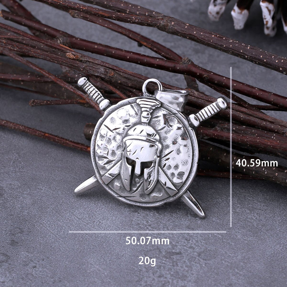 Nordic Viking Warrior Sword Shield Necklace Men's