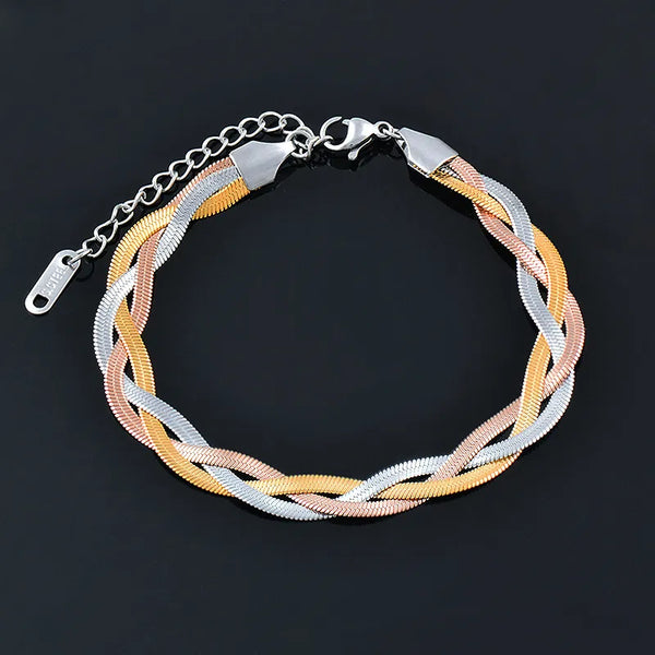 Stainless Steel Bracelets For Women Trendy Jewelry Blade Braided Bracelet Hip Hop Party Gifts