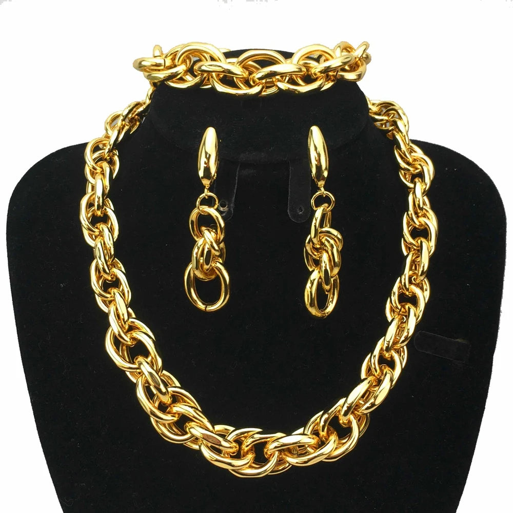 Unique Chain Brazilian Jewelry Sets for Women Party Gift