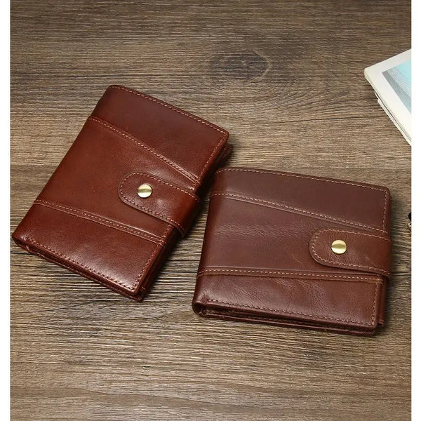 Soft Coowskin Leather Men's Wallet Rfid Blocking Vintage Wallets for Men Credit Card Holder