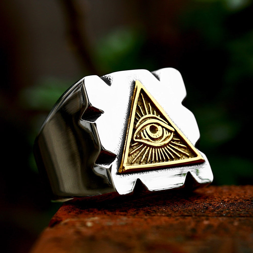 High Quality Stainless Steel Masonic Eye of Horus Rings