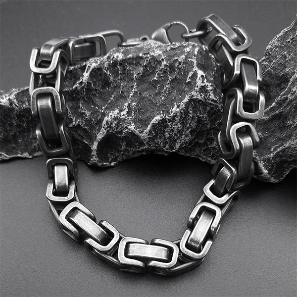 Vintage Black Color Byzantine Chain Bracelets for Men