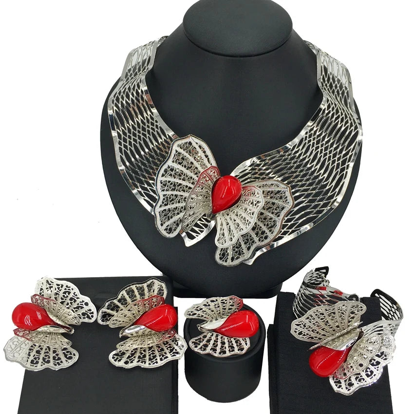 Unique Colorful Butterfly Jewelry African Style Brazilian Jewelry Sets For Women