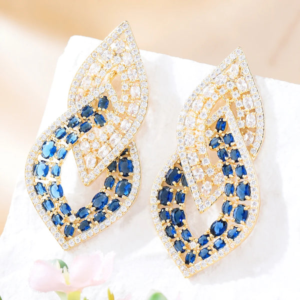 Luxury Big Eyes Pendant Earrings For Women Wedding Party Shiny Blue Red Earrings