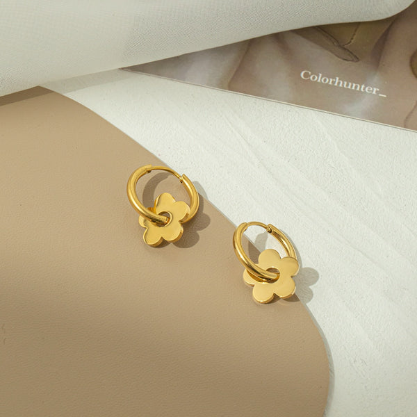 Exquisite fashionable Flower Hoop Earrings for Women Girls