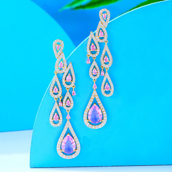 Luxury Long Waterdops Earrings High Quality Cubic Zirconia European Wedding Party Show Best Gift