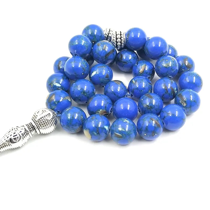 Tasbih Blue Stone Inside Natural shell Eid gift Muslim prayer beads islamic Misbaha bracelet