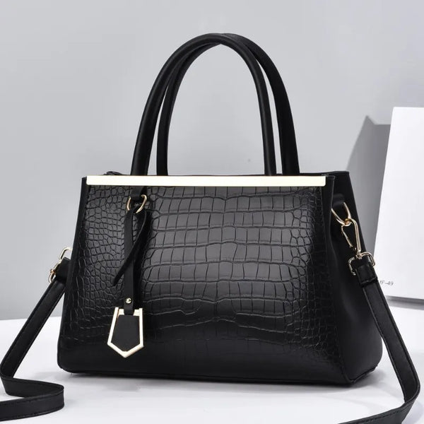 Fashion Large Capacity Single Shoulder Crossbody Bags Advanced Crocodile Patterned PU Handbag