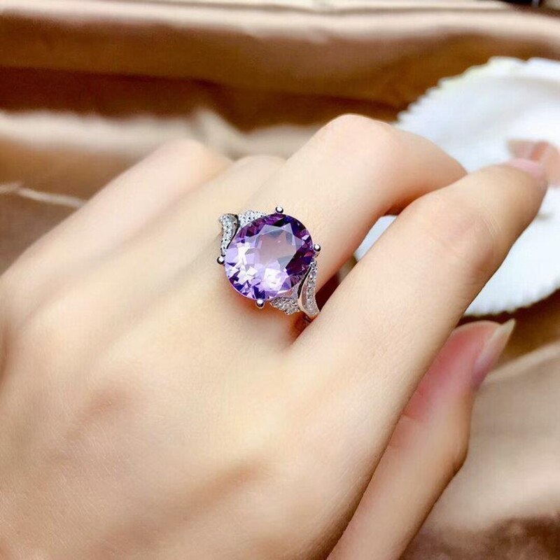 Original design diamond amethyst ladies ring