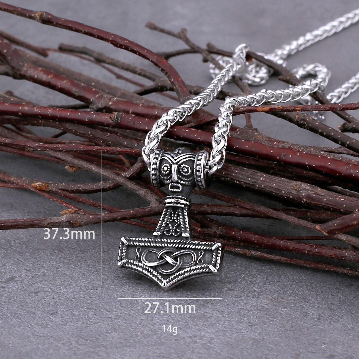 Vintage Nordic Celtic Anchor Necklace Men's Fashion Rune Amulet Stainless Steel Pendant