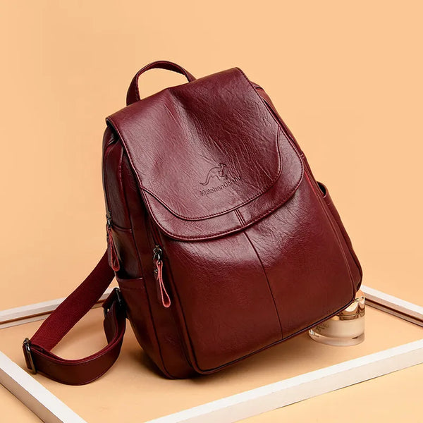 Fashion Women Backpack Luxury Designer Ladies Anti-theft Backpack Soft Leather School Bags