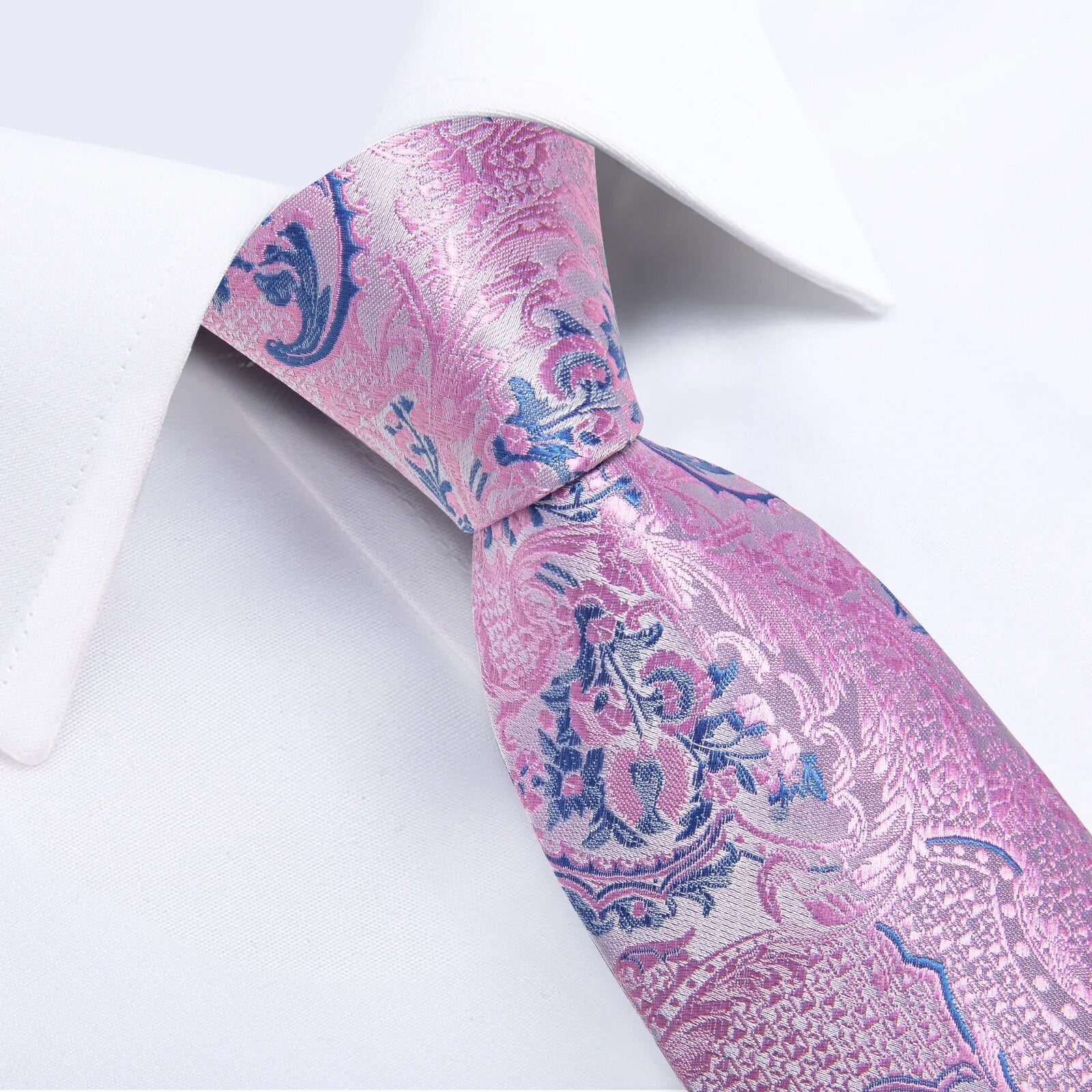 Ties for Men  Luxury Pink Blue Paisley 100% Silk Business Wedding Party Neck Tie