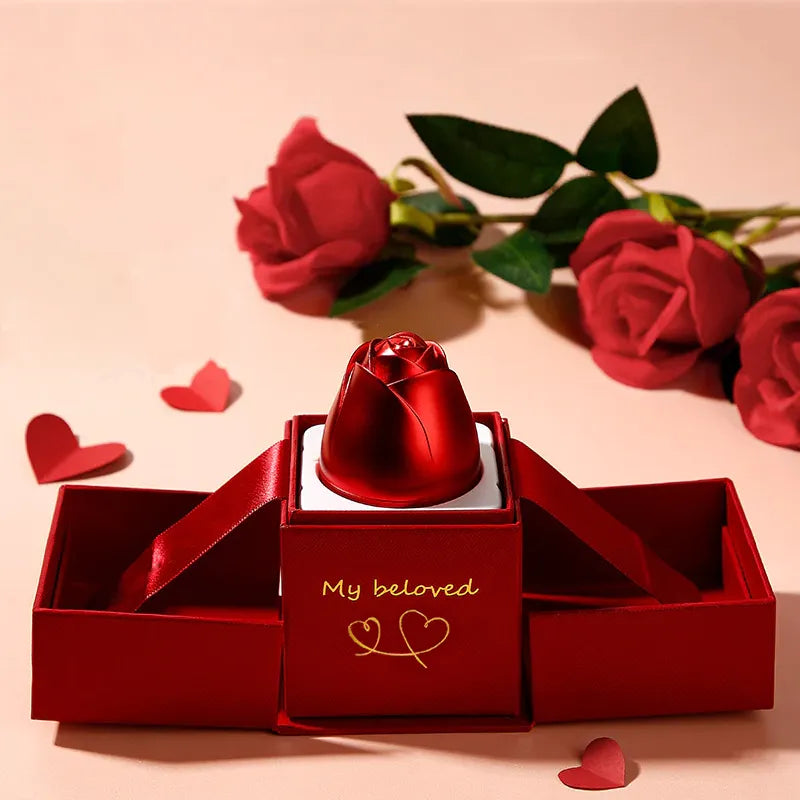 Beating Heart Luxury Zircon Necklace With Lift Rose Gift Box For Girlfriend