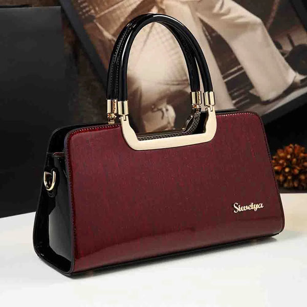 Fashion Luxury Patent Leather Noblel Women Top Handle Bag