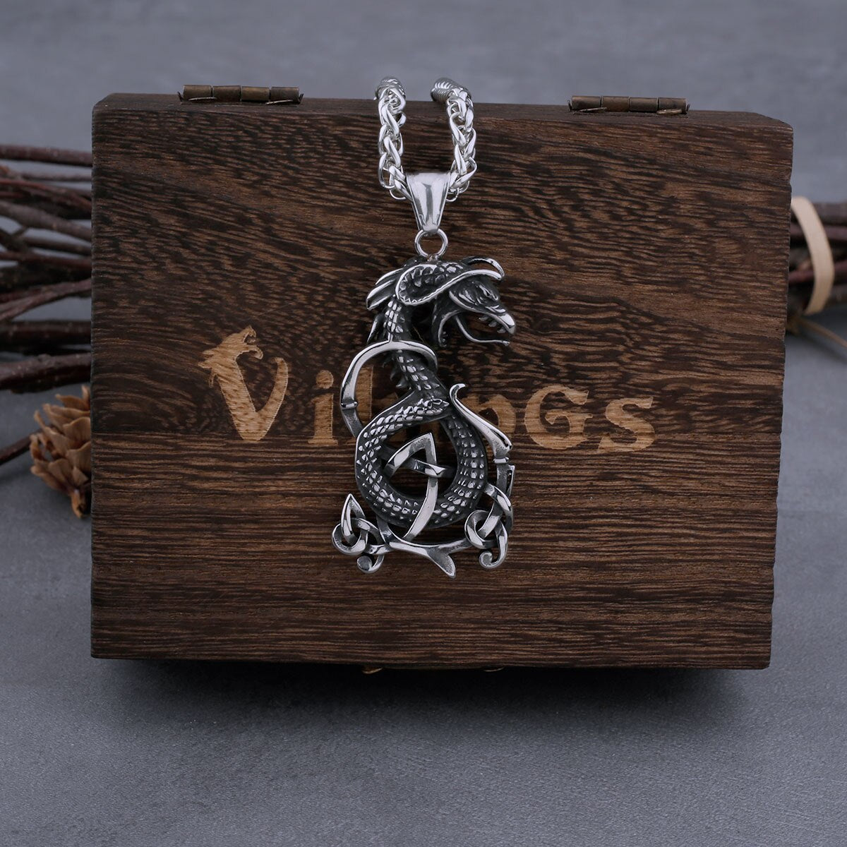 Nordic Viking Retro Dragon Necklace Men's