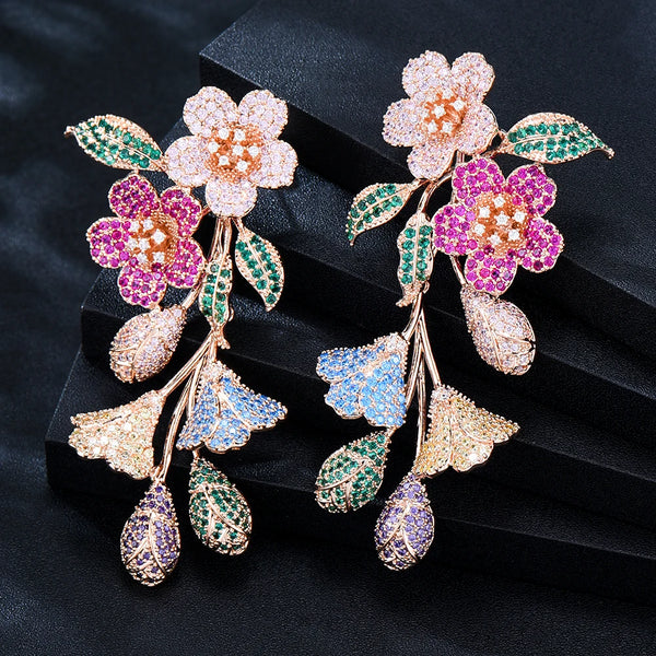 Charm Luxury Flowers Earrings for Women Wedding