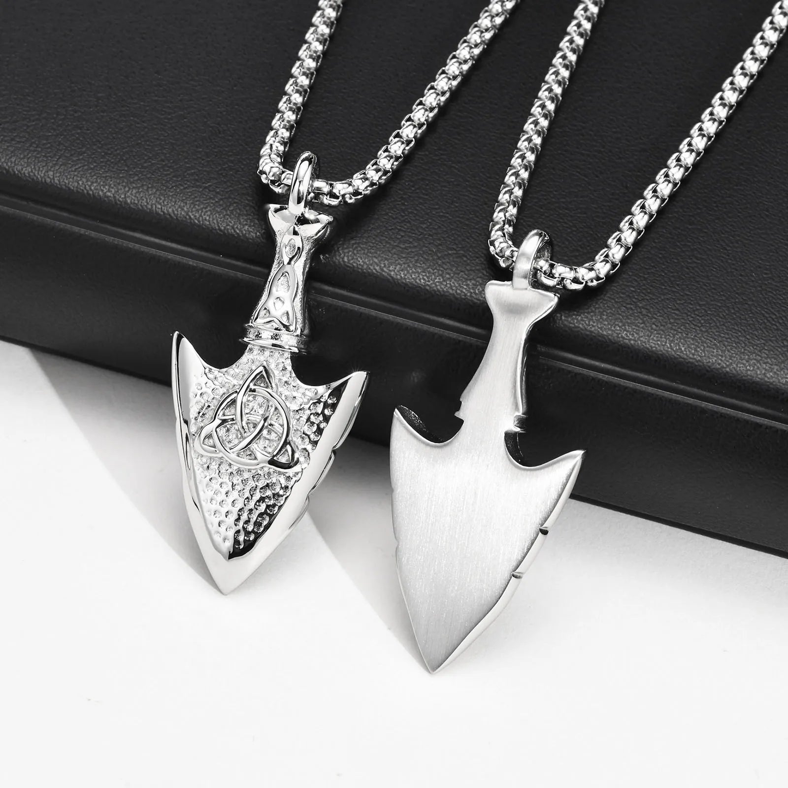 Rock Punk Hammered Arrow Head Necklaces for Men Gifts