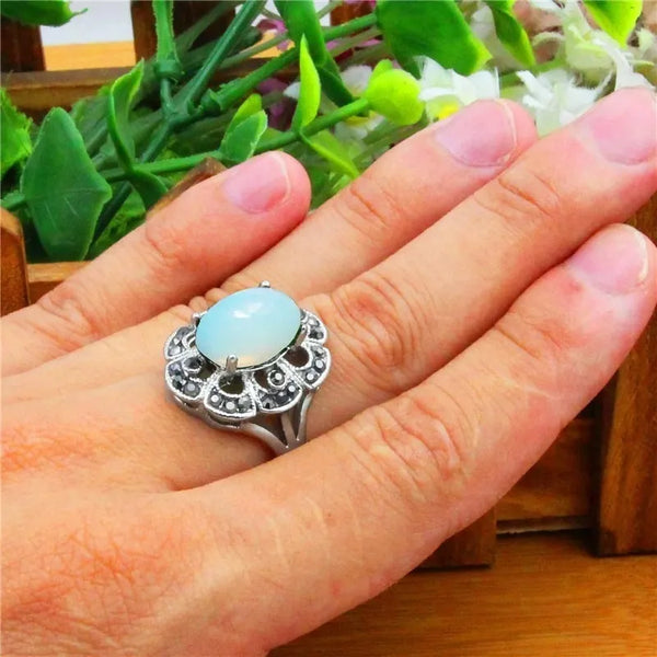 Oval Transparent Opal Rings For Women