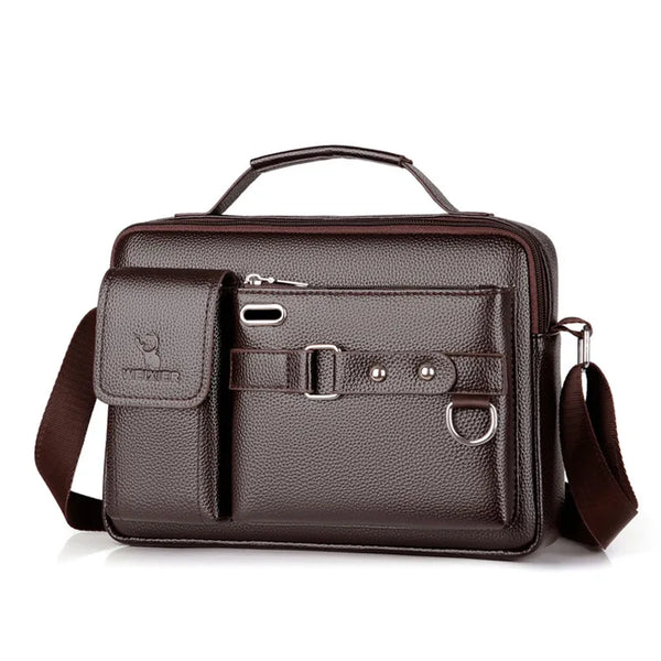 New Men Shoulder Bag for 10.4" Ipad PU Leather Business Handbags Men Messenger Bags