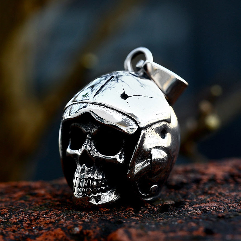 New Design Vintage Skull Roman Helmet Mask Knight Warrior Pendant Necklaces