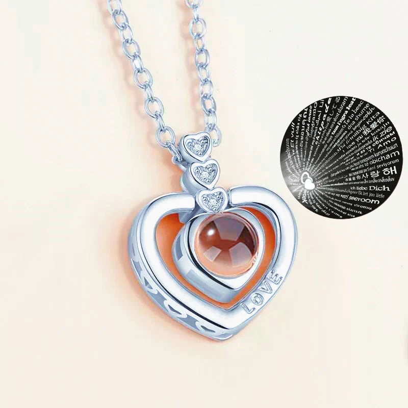 Projection Necklace With Lifting Rose Gift Box