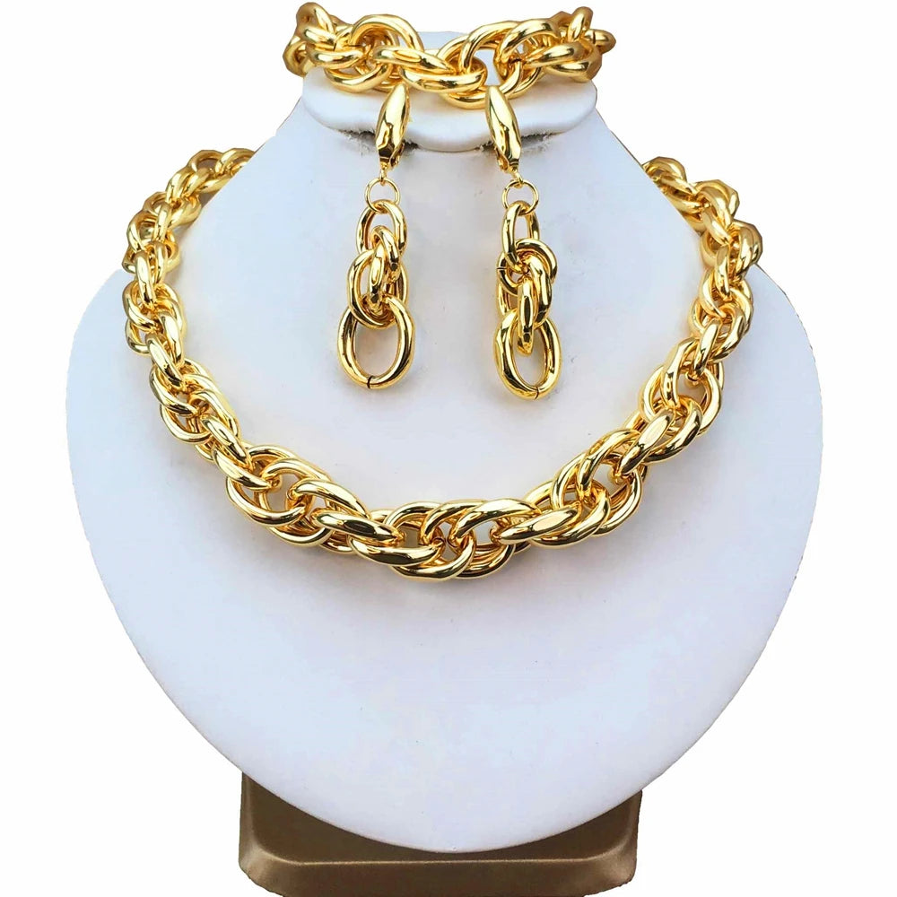 Unique Chain Brazilian Jewelry Sets for Women Party Gift