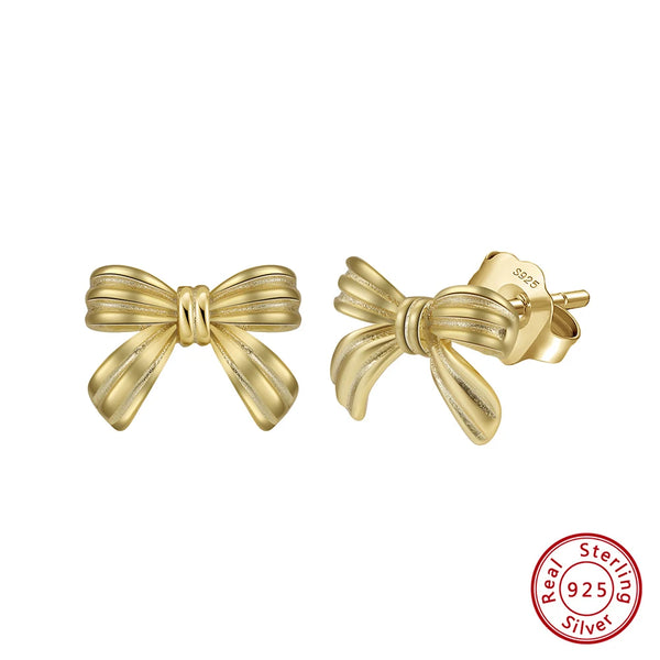 S925 Silver Minimalist Cute Bowknot Stud Earring