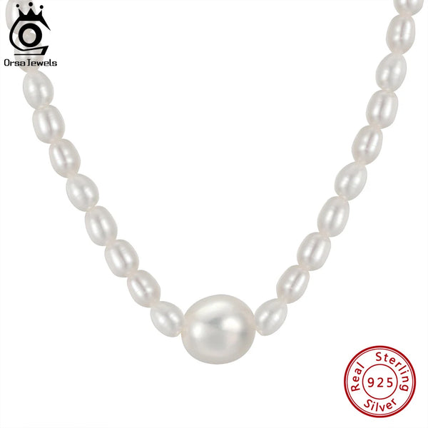 Genuine Cultured Freshwater Pearl Necklace Handmade High-Quality Baroque Pearls Chain for Women