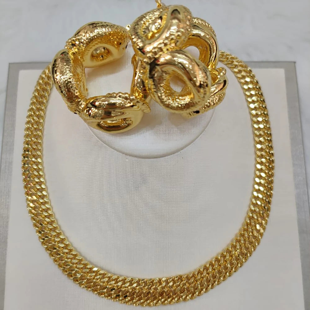 Dubai Gold Plated Jewelry Set for Women