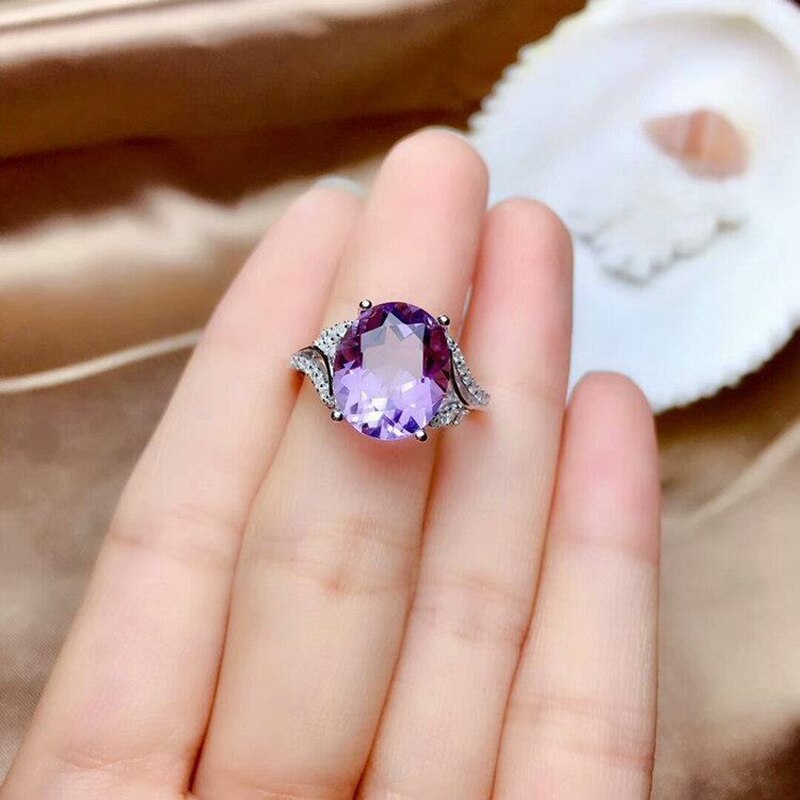 Original design diamond amethyst ladies ring