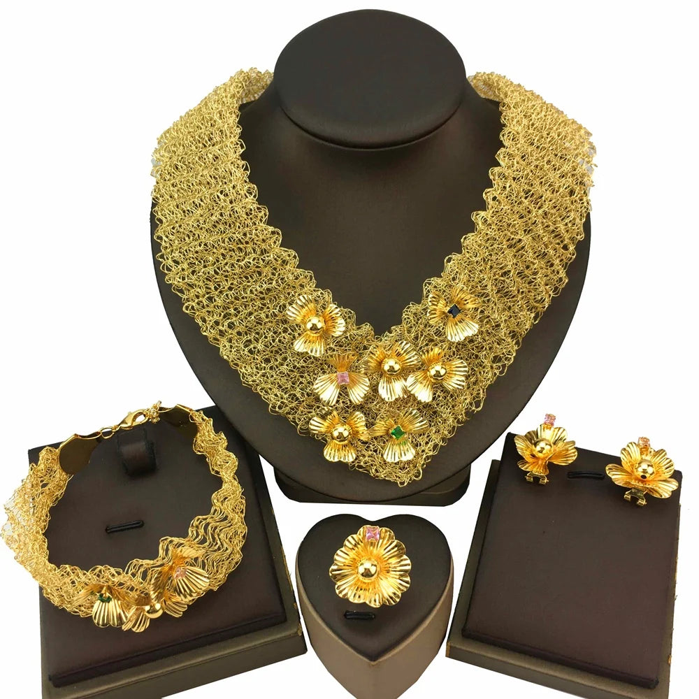 Newest Brazilian Jewelry Sets High Quality Mesh Necklace  for Women