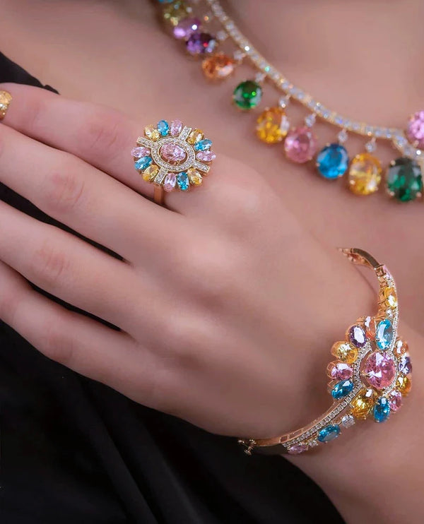 Original Luxury Necklace Bangle Earrings Ring Jewelry Sets For Women